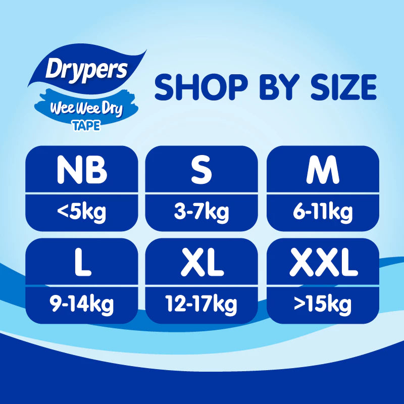 Drypers Baby Diapers (Wee Wee Dry) - TAPE
