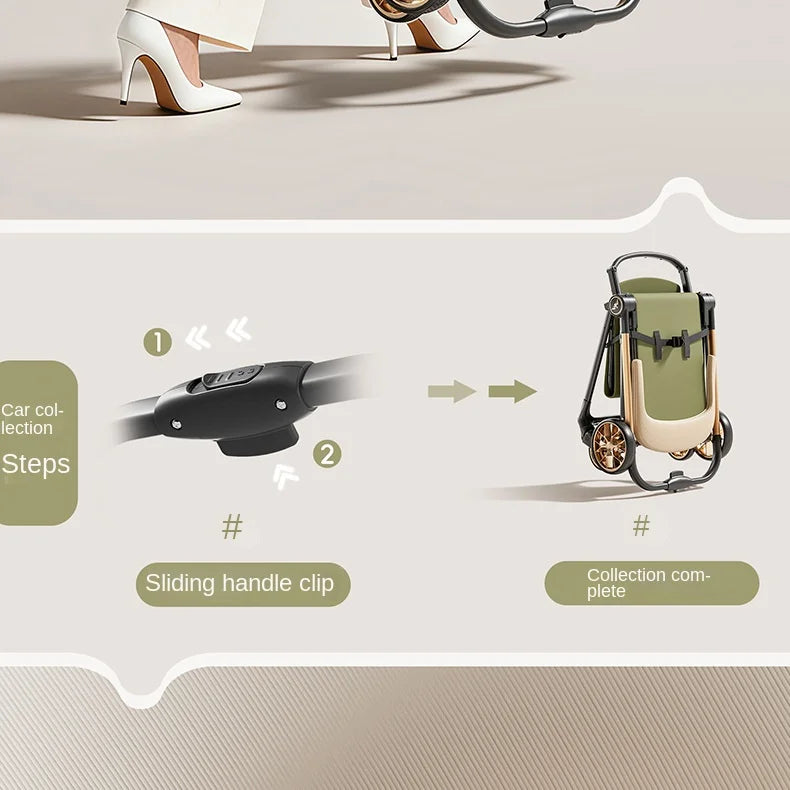 2026 New Stroller with Baby Basket High Landscape Two-way Push Travel Stroller can sit and lie down Four-wheels Baby Buggy