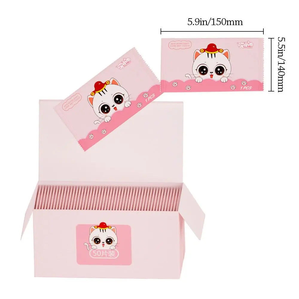 50Pcs Baby Wet Wipes Fashion Disinfection Hand Cleaning Moist Paper Non Woven Fabric Tissue Portable Wet Wipe Pouch