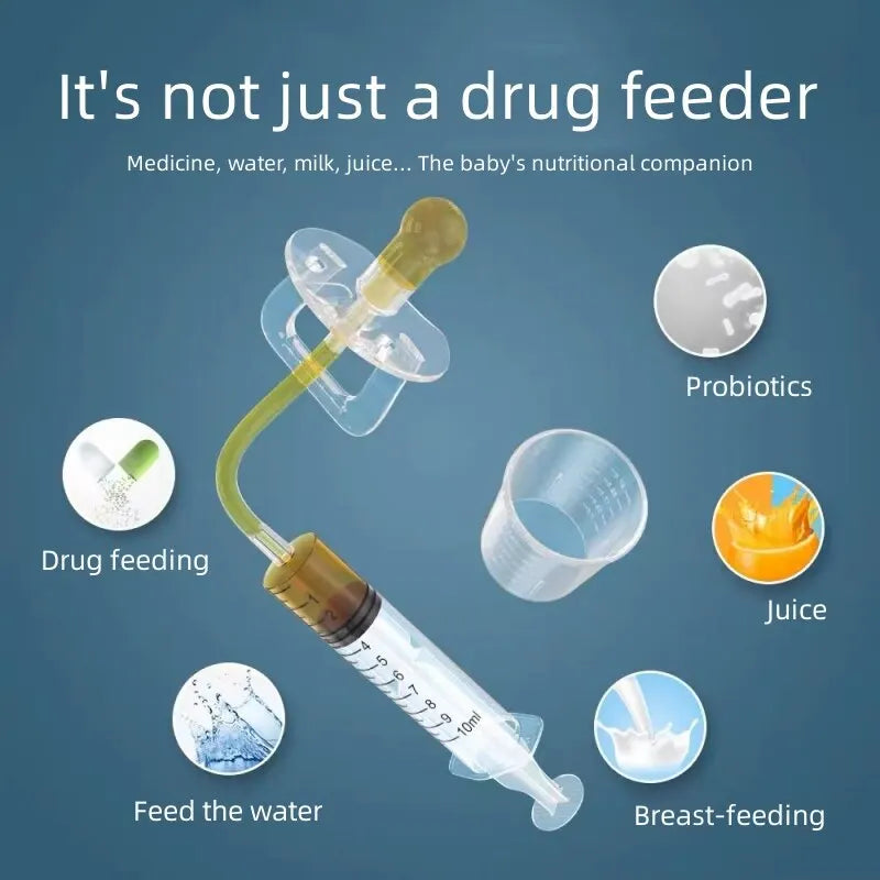 6pcs Baby Pacifier Medicine Dispenser Kit 10ml Oral Feeding Syringe Liquid Needle Feeder with Measuring Cup for Baby Babies