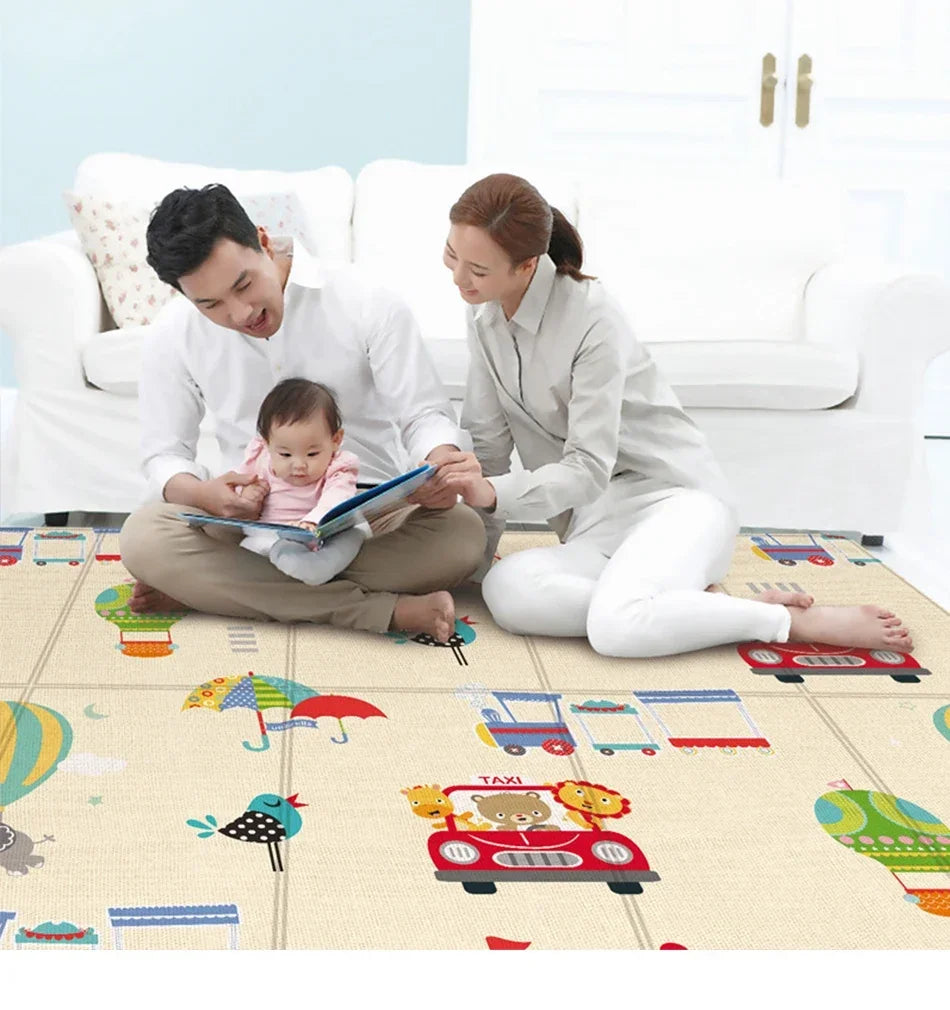 Baby Folding Mat, Large Tummy Time Folding Baby Crawling Mat Outdoor or Indoor Use, Portable Cute Double Sides Crawling Mats