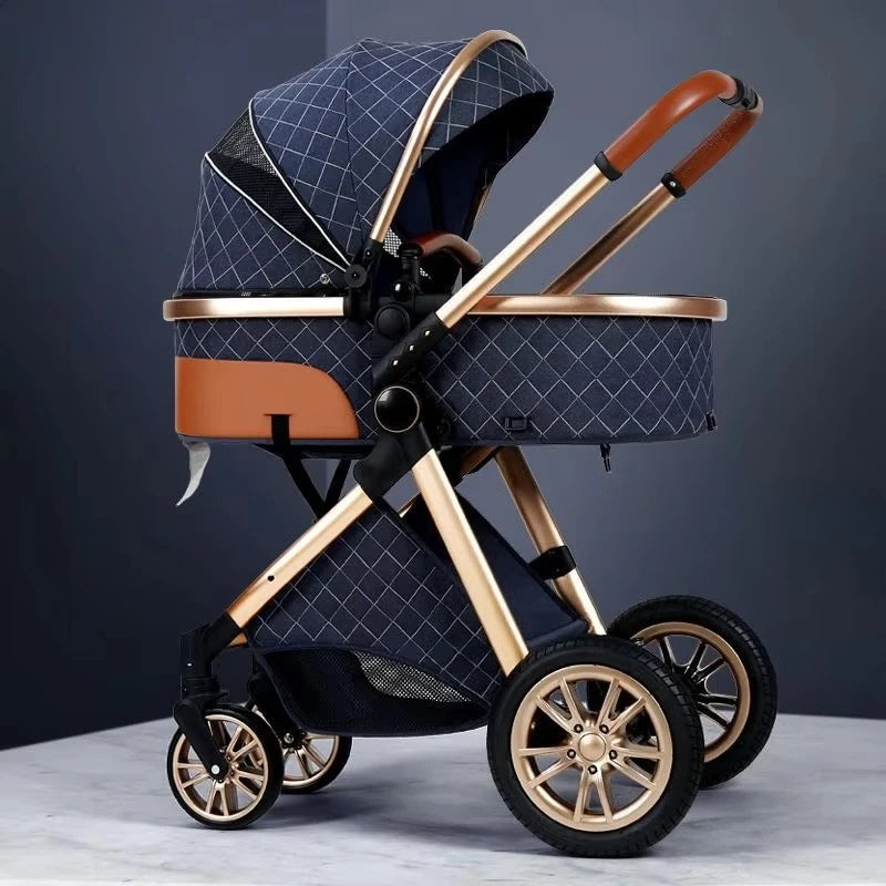 Foldable Two Way Adjustable Armrests 2 in 1 Baby Multifunctional Baby Stroller with Car Seat High View Two in One Baby Stroller