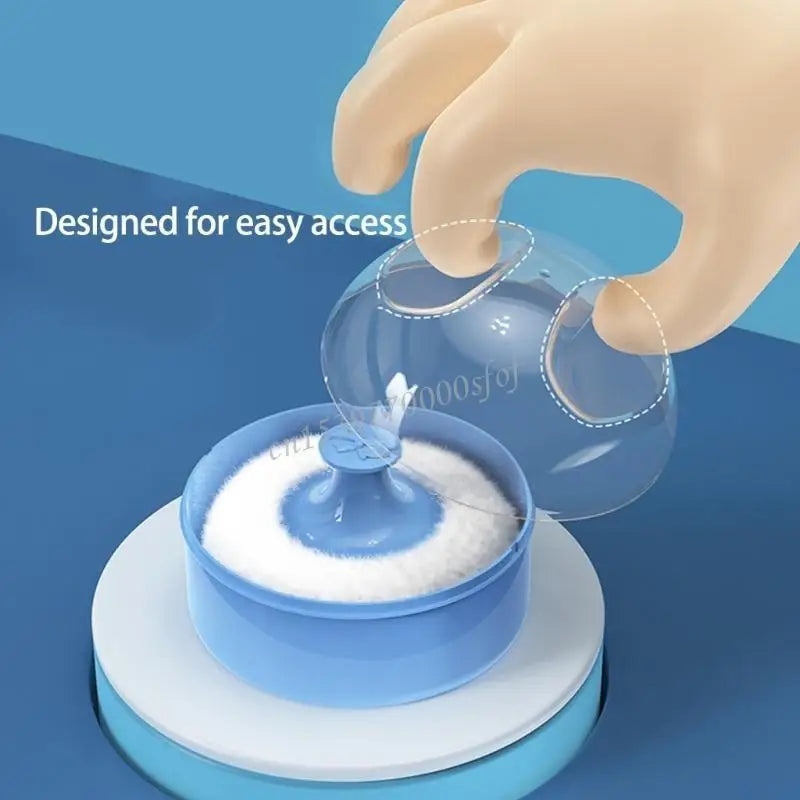 Infant Body Powder Puff Baby Body Cosmetic Powder Puff Large Powder Puff and Empty Container Case for Kid Toddler J60B