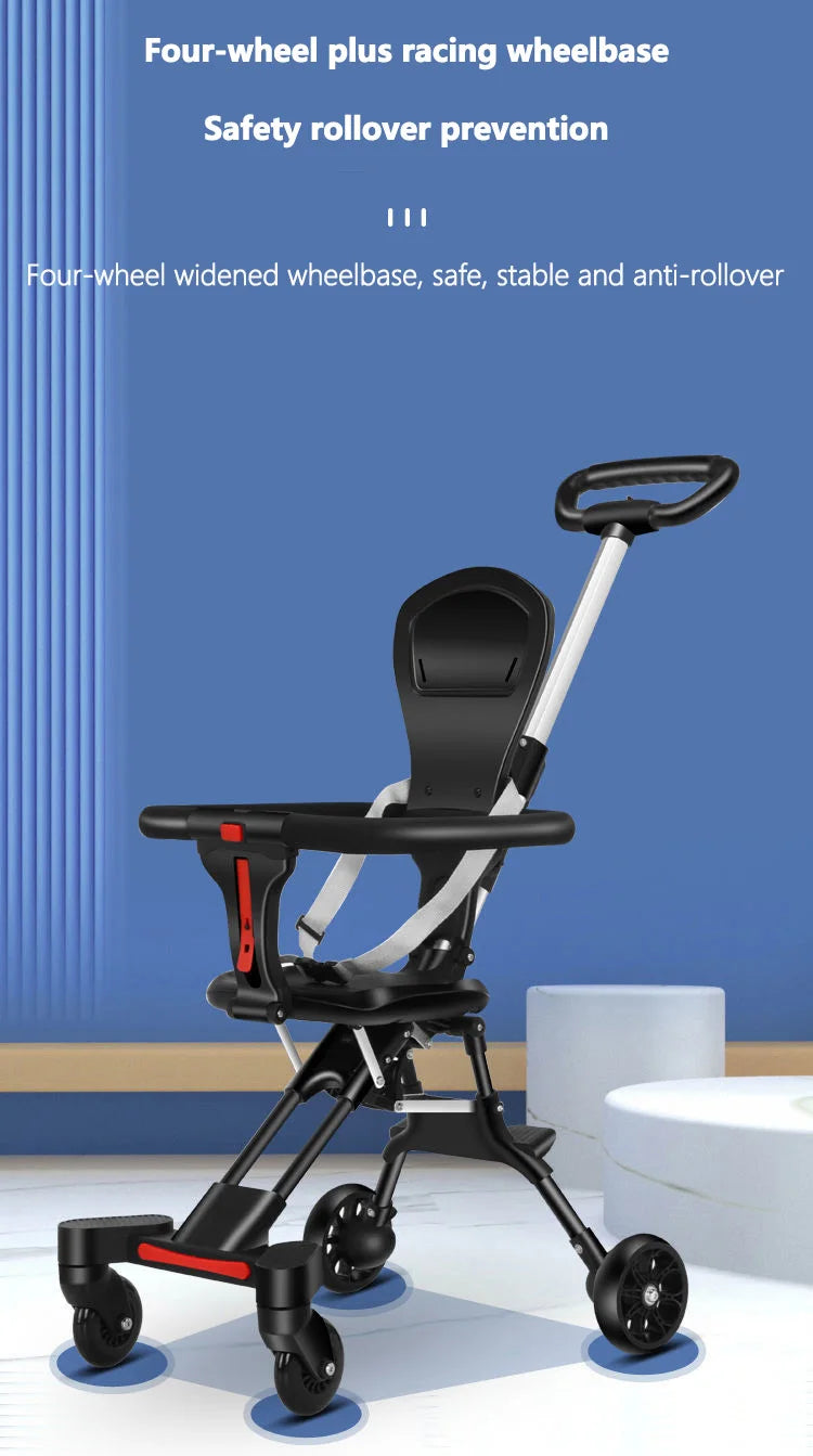 Light Foldable Baby Stroller Kid Travel Carriage Cart Newborn Two-Way Seats Landscape Stroller Portable Children Four-Wheel Cart