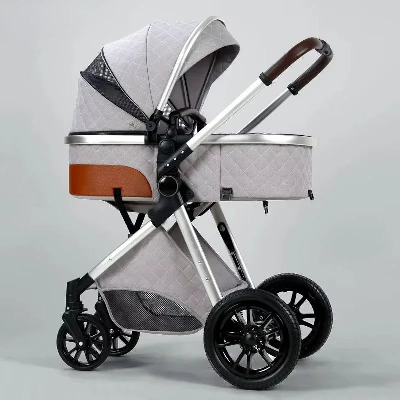 Foldable Two Way Adjustable Armrests 2 in 1 Baby Multifunctional Baby Stroller with Car Seat High View Two in One Baby Stroller
