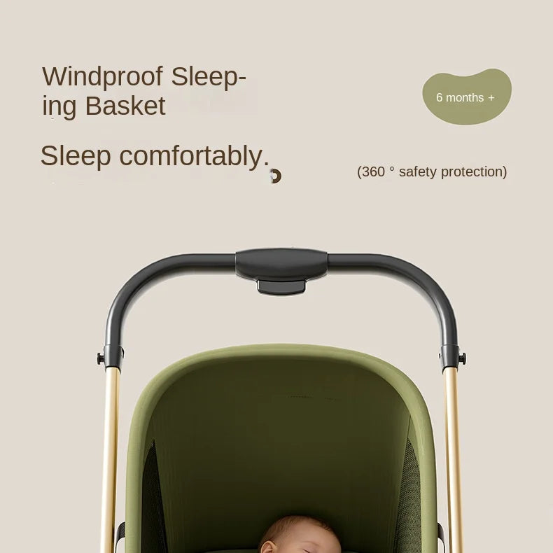 2026 New Stroller with Baby Basket High Landscape Two-way Push Travel Stroller can sit and lie down Four-wheels Baby Buggy
