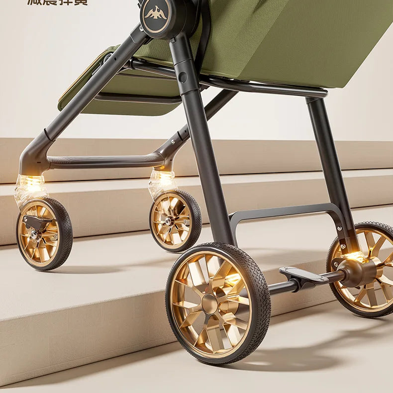 2026 New Stroller with Baby Basket High Landscape Two-way Push Travel Stroller can sit and lie down Four-wheels Baby Buggy