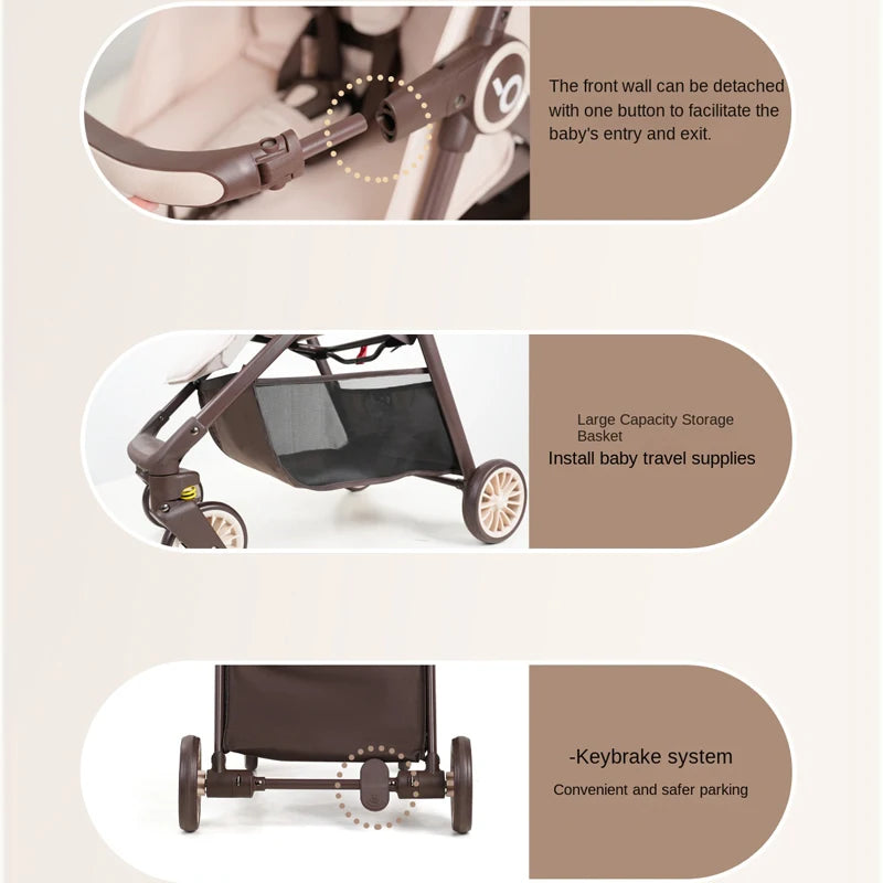A2 Baby Stroller Small Green Box Stroller One-touch Stroller Lightweight Folding Pocket Car Children Stroller