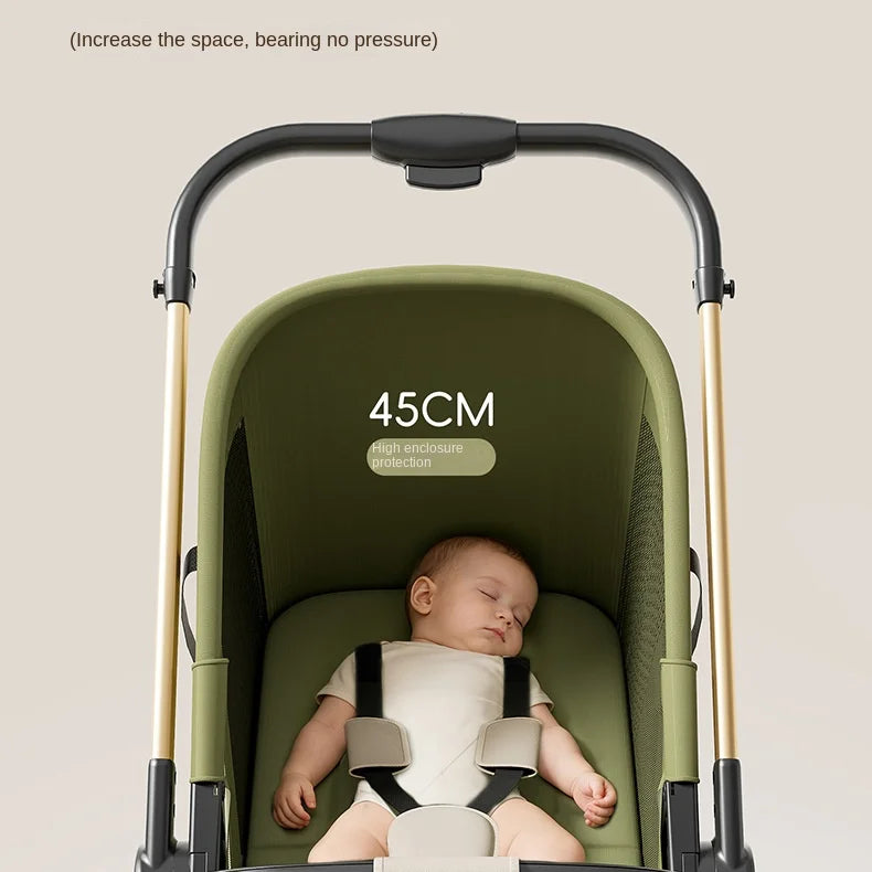 2026 New Stroller with Baby Basket High Landscape Two-way Push Travel Stroller can sit and lie down Four-wheels Baby Buggy