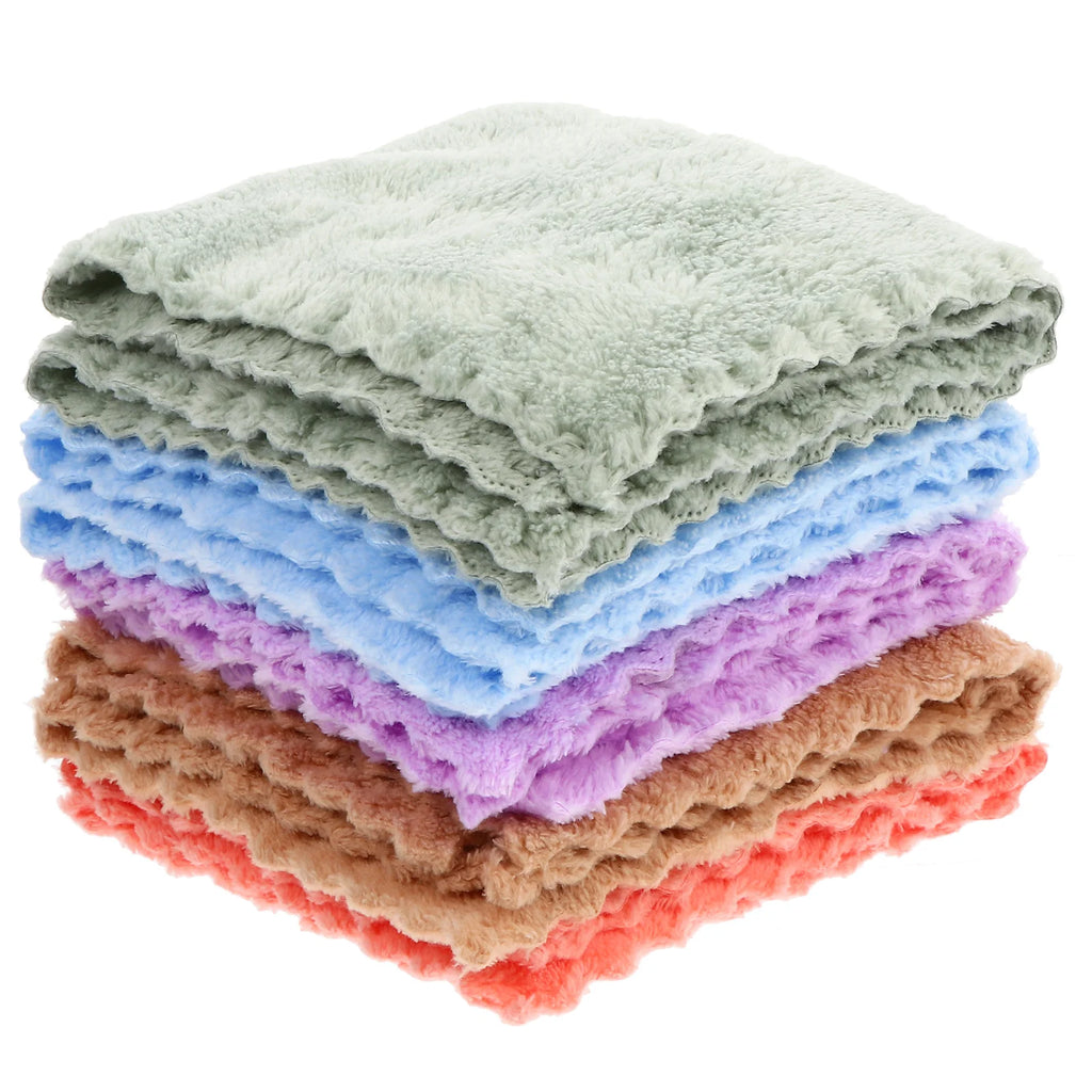 10Pcs Coral Fleece Towel for Baby Ultra Comfortable Hypoallergenic High Absorbency Breathable Bath Towel for Newborn and Toddler