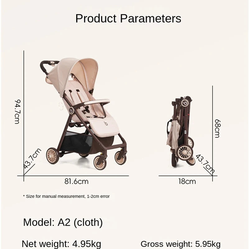 A2 Baby Stroller Small Green Box Stroller One-touch Stroller Lightweight Folding Pocket Car Children Stroller