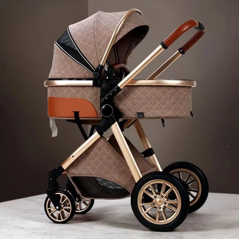Foldable Two Way Adjustable Armrests 2 in 1 Baby Multifunctional Baby Stroller with Car Seat High View Two in One Baby Stroller