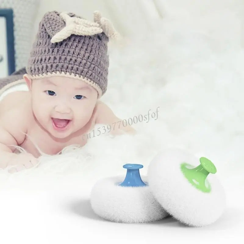 Infant Body Powder Puff Baby Body Cosmetic Powder Puff Large Powder Puff and Empty Container Case for Kid Toddler J60B