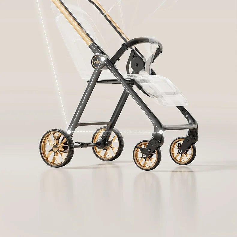 2026 New Stroller with Baby Basket High Landscape Two-way Push Travel Stroller can sit and lie down Four-wheels Baby Buggy