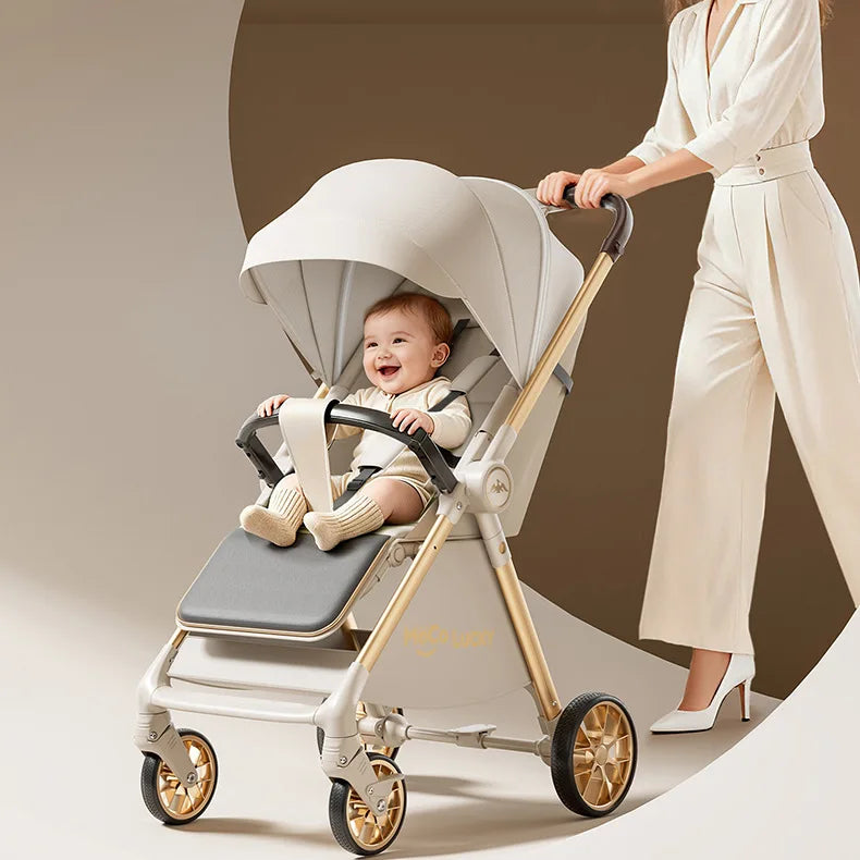 2026 New Stroller with Baby Basket High Landscape Two-way Push Travel Stroller can sit and lie down Four-wheels Baby Buggy