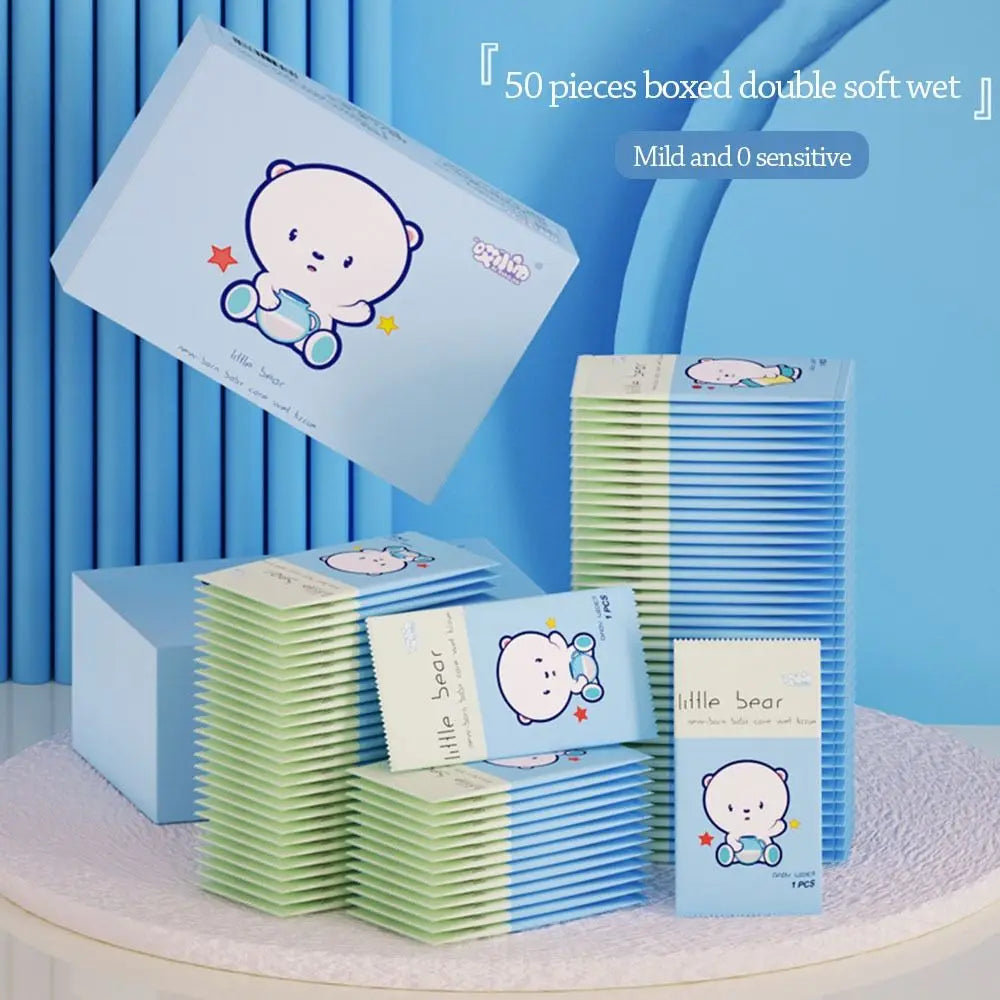50Pcs Baby Wet Wipes Fashion Disinfection Hand Cleaning Moist Paper Non Woven Fabric Tissue Portable Wet Wipe Pouch