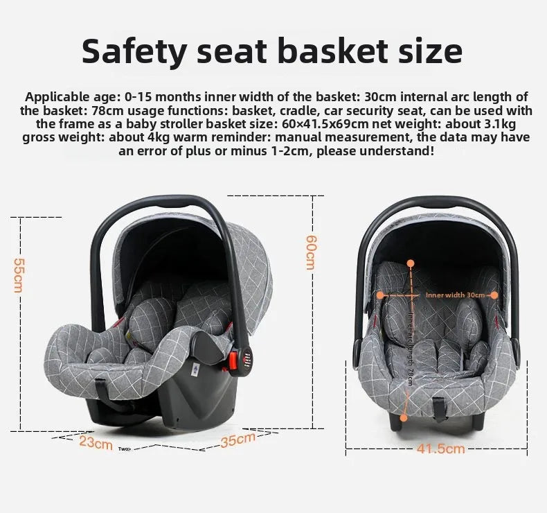 Foldable Two Way Adjustable Armrests 2 in 1 Baby Multifunctional Baby Stroller with Car Seat High View Two in One Baby Stroller