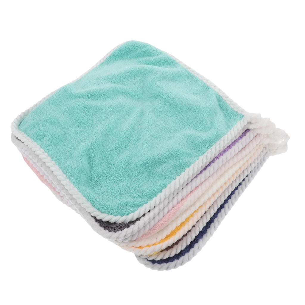 8pcs Flannel Face Soft Washcloths With Hanging Loop Newborn Baby Bath Towels Kids Hand Towels Travel Wash Cloth