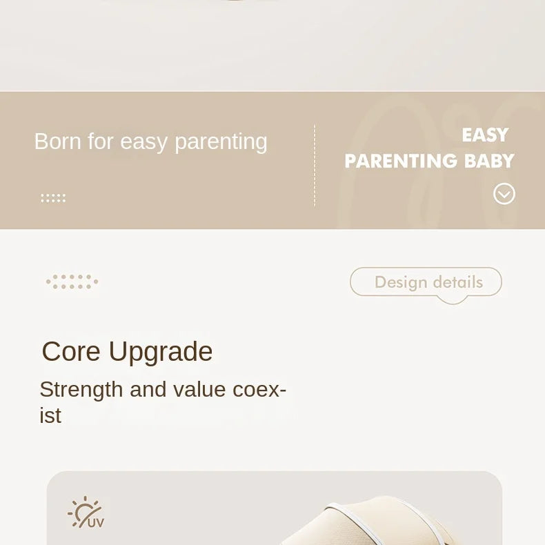 2026 New Stroller with Baby Basket High Landscape Two-way Push Travel Stroller can sit and lie down Four-wheels Baby Buggy