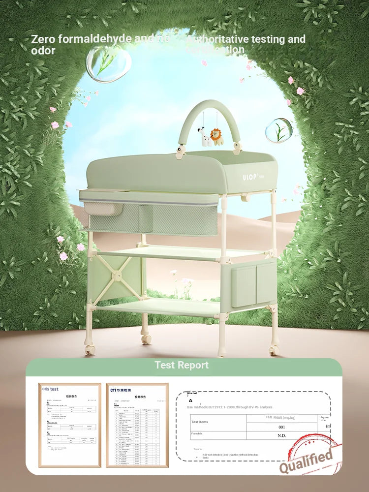 Height Adjustable Multifunctional Foldable Baby Changing Table Portable Infant Diaper Station with Large Storage Waterproof