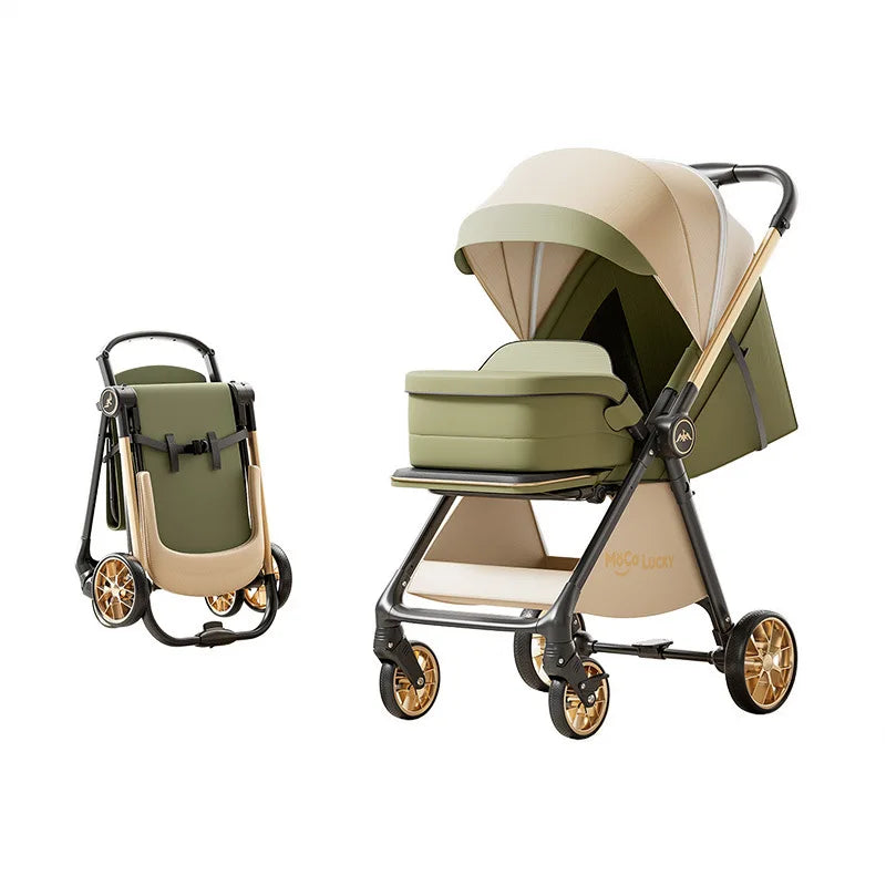 2026 New Stroller with Baby Basket High Landscape Two-way Push Travel Stroller can sit and lie down Four-wheels Baby Buggy