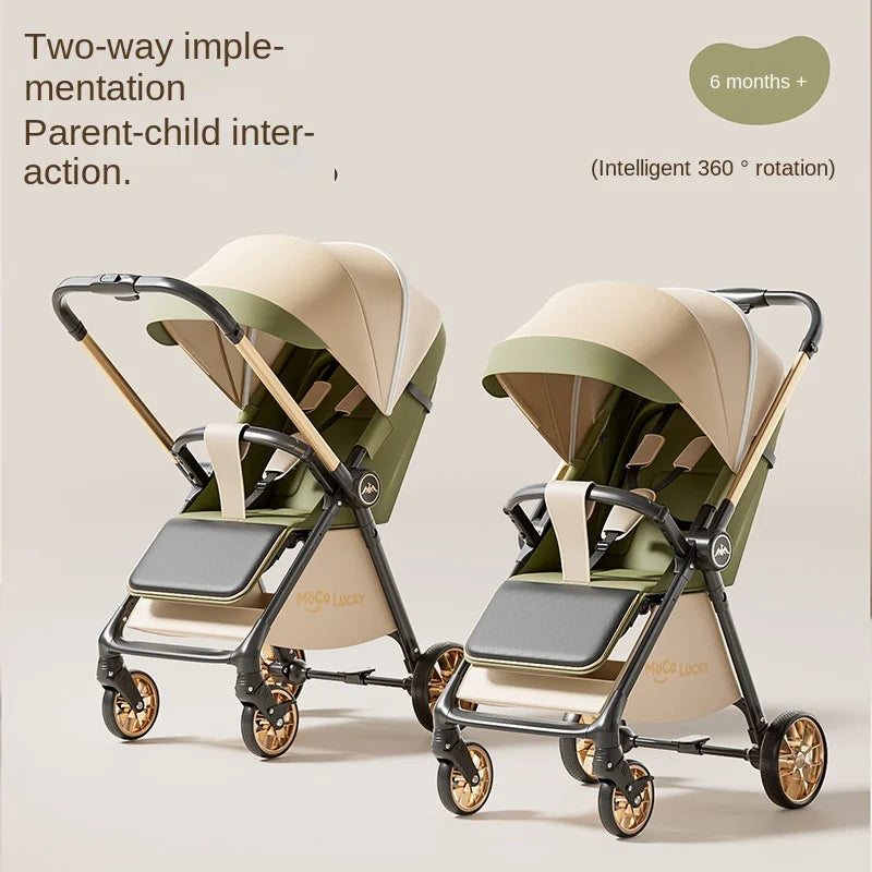 2026 New Stroller with Baby Basket High Landscape Two-way Push Travel Stroller can sit and lie down Four-wheels Baby Buggy
