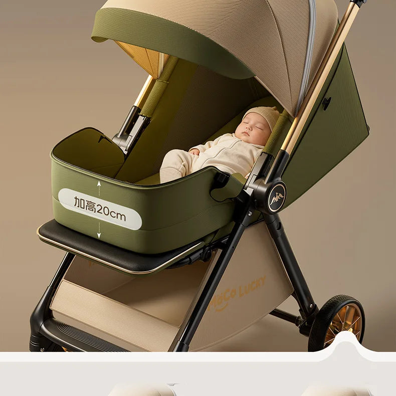2026 New Stroller with Baby Basket High Landscape Two-way Push Travel Stroller can sit and lie down Four-wheels Baby Buggy