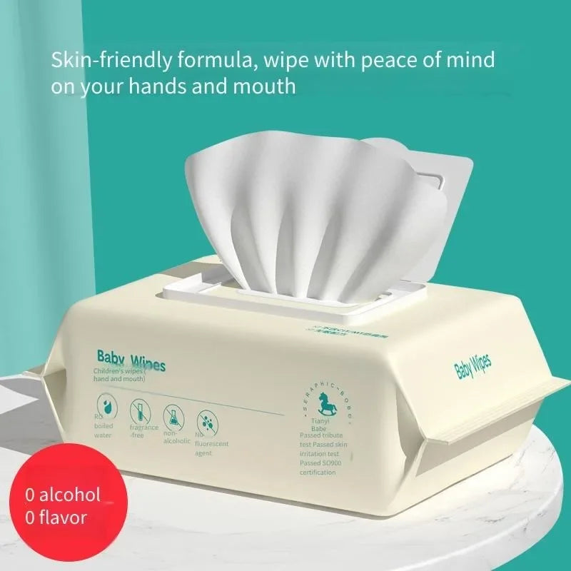 Thickened Baby Hand and Mouth Wet Wipes - Portable Cleaning Wipes Specialized for Infants Gentle Safe Disposable Baby's Wipes