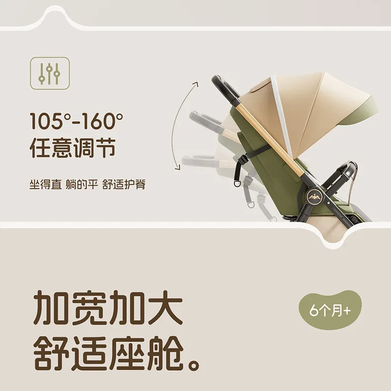 2026 New Stroller with Baby Basket High Landscape Two-way Push Travel Stroller can sit and lie down Four-wheels Baby Buggy