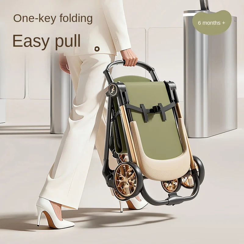 2026 New Stroller with Baby Basket High Landscape Two-way Push Travel Stroller can sit and lie down Four-wheels Baby Buggy
