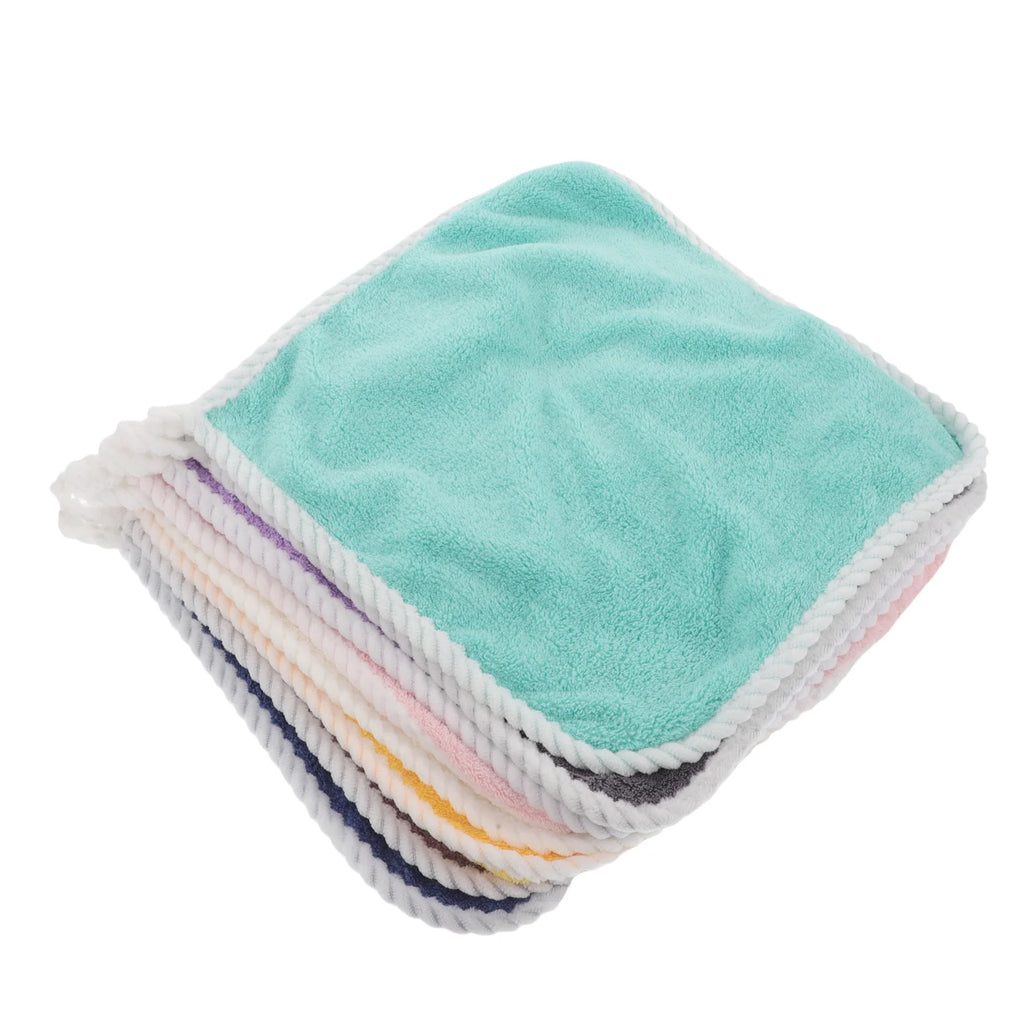 8pcs Flannel Face Soft Washcloths With Hanging Loop Newborn Baby Bath Towels Kids Hand Towels Travel Wash Cloth