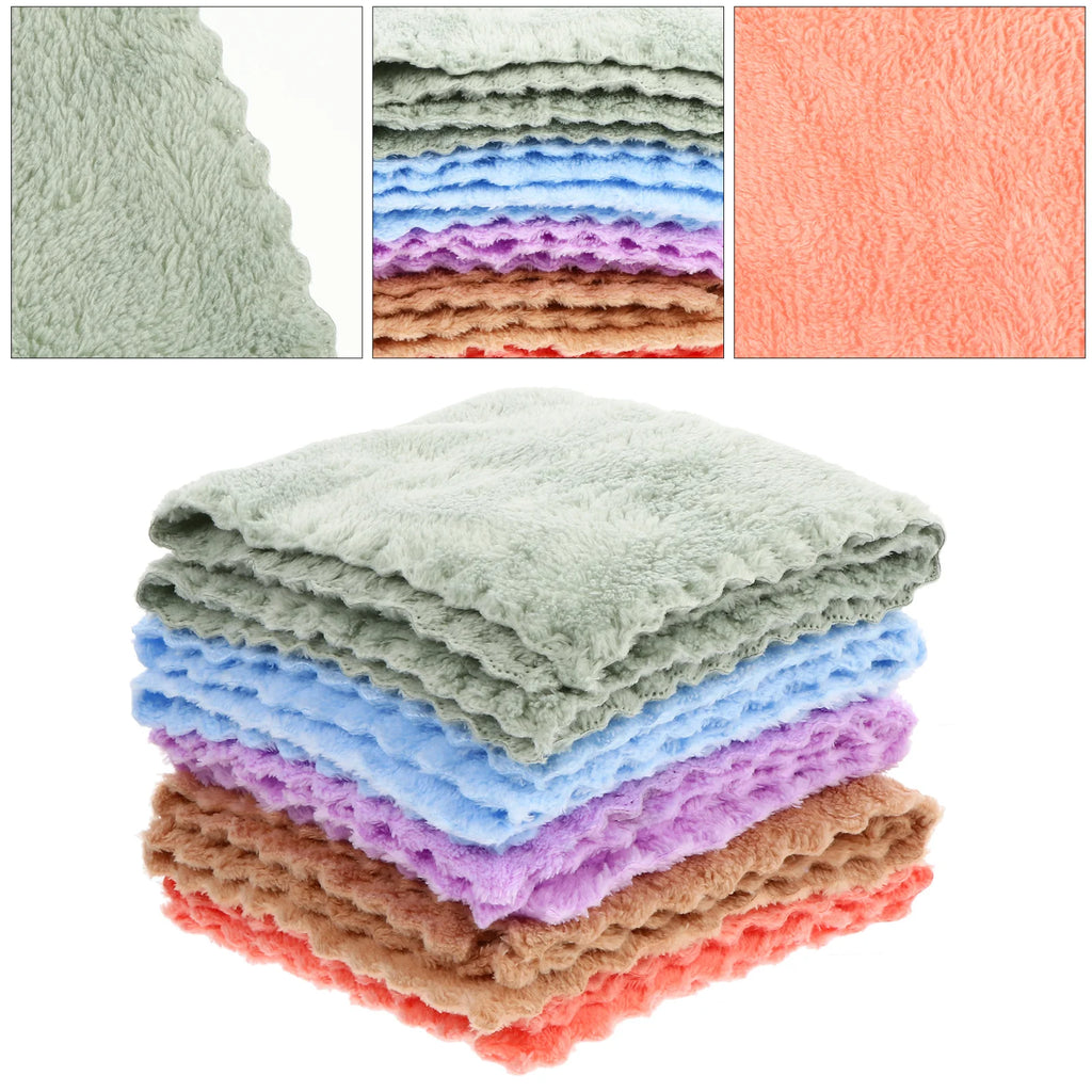 10Pcs Coral Fleece Towel for Baby Ultra Comfortable Hypoallergenic High Absorbency Breathable Bath Towel for Newborn and Toddler
