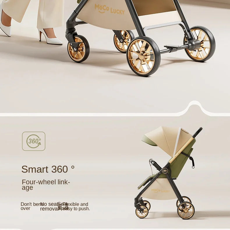 2026 New Stroller with Baby Basket High Landscape Two-way Push Travel Stroller can sit and lie down Four-wheels Baby Buggy