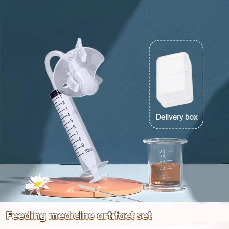 6pcs Baby Pacifier Medicine Dispenser Kit 10ml Oral Feeding Syringe Liquid Needle Feeder with Measuring Cup for Baby Babies