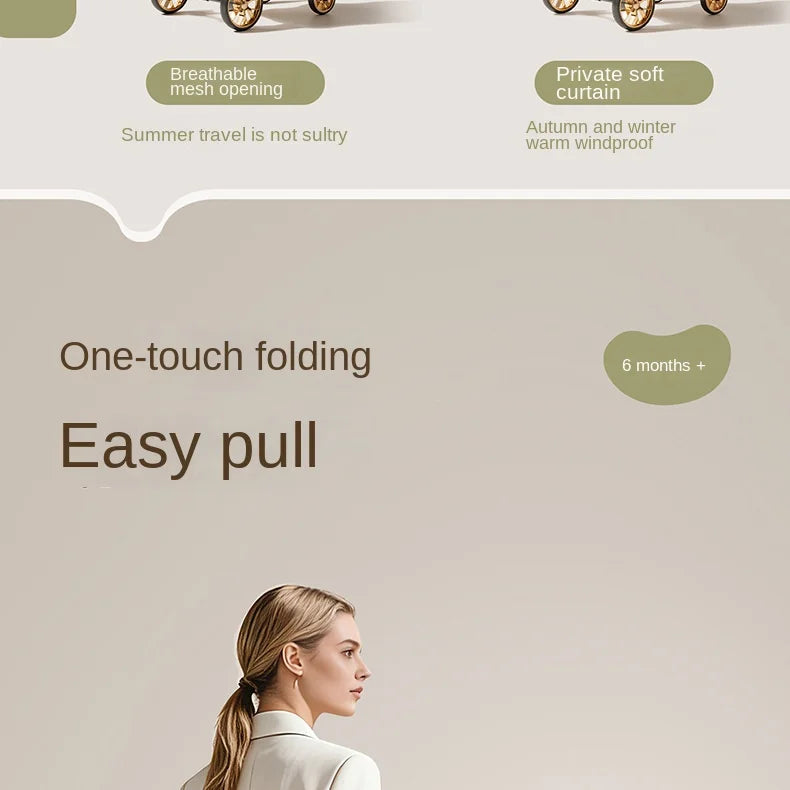 2026 New Stroller with Baby Basket High Landscape Two-way Push Travel Stroller can sit and lie down Four-wheels Baby Buggy