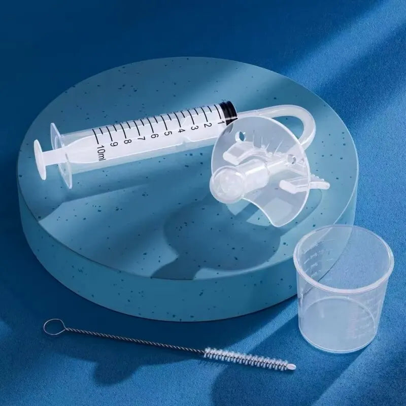 6pcs Baby Pacifier Medicine Dispenser Kit 10ml Oral Feeding Syringe Liquid Needle Feeder with Measuring Cup for Baby Babies