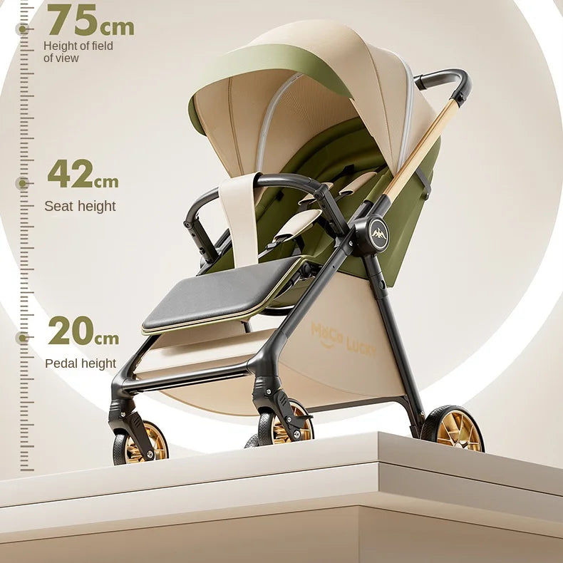 2026 New Stroller with Baby Basket High Landscape Two-way Push Travel Stroller can sit and lie down Four-wheels Baby Buggy