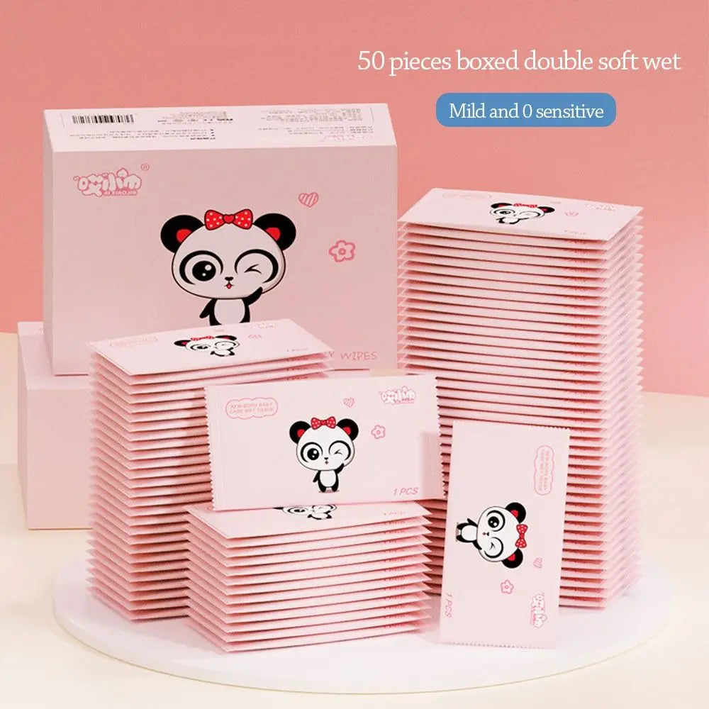 50Pcs Baby Wet Wipes Fashion Disinfection Hand Cleaning Moist Paper Non Woven Fabric Tissue Portable Wet Wipe Pouch