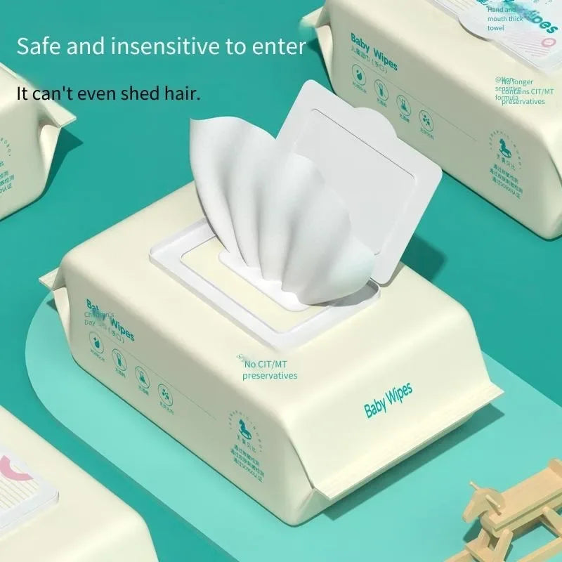Thickened Baby Hand and Mouth Wet Wipes - Portable Cleaning Wipes Specialized for Infants Gentle Safe Disposable Baby's Wipes