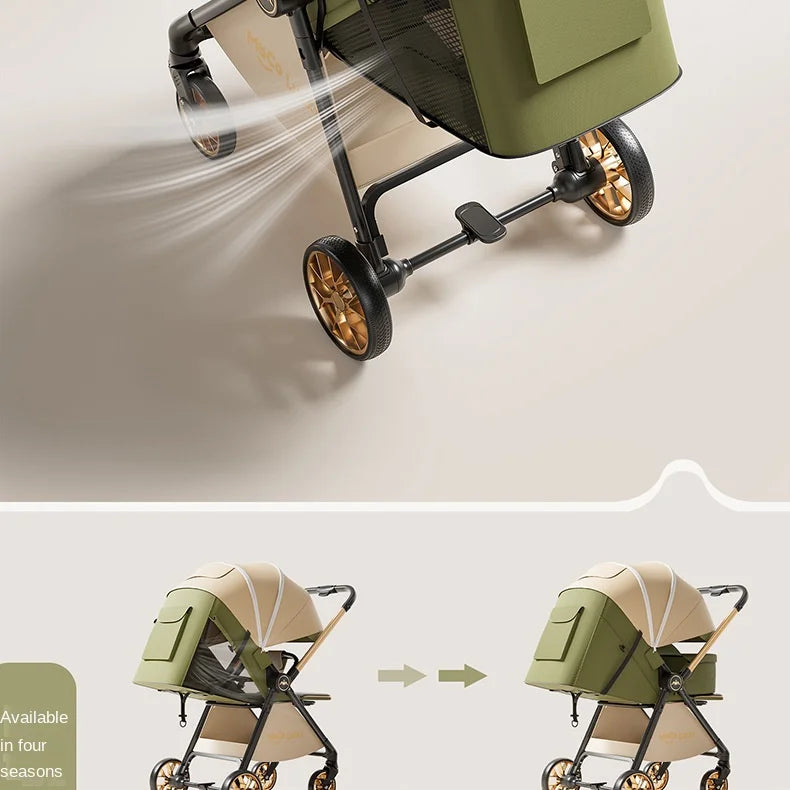 2026 New Stroller with Baby Basket High Landscape Two-way Push Travel Stroller can sit and lie down Four-wheels Baby Buggy