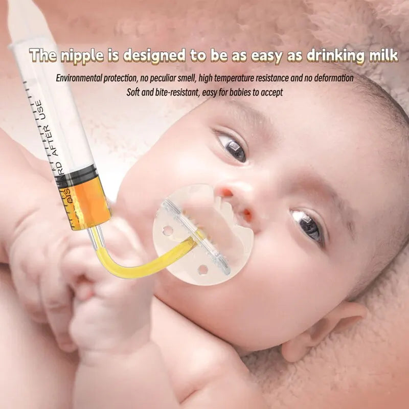 6pcs Baby Pacifier Medicine Dispenser Kit 10ml Oral Feeding Syringe Liquid Needle Feeder with Measuring Cup for Baby Babies