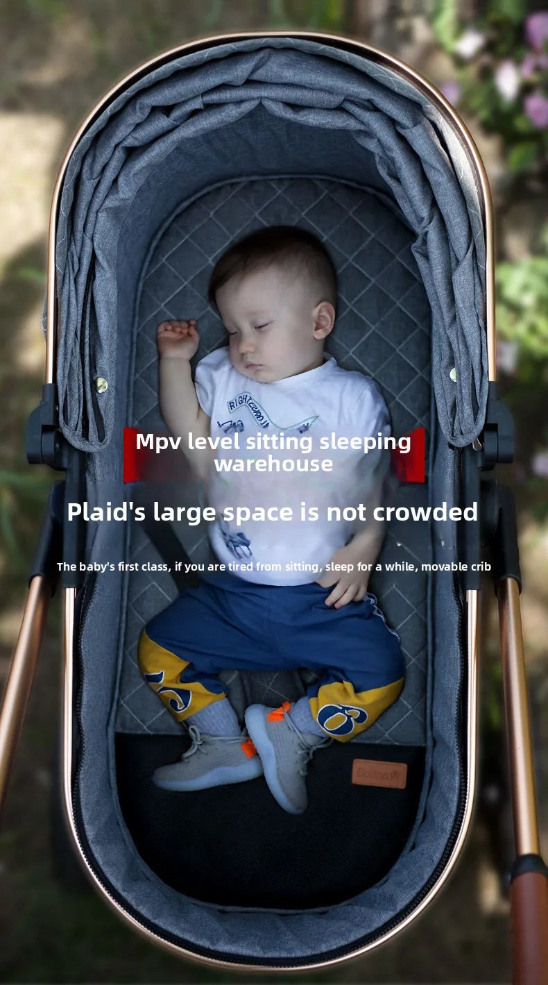 Foldable Two Way Adjustable Armrests 2 in 1 Baby Multifunctional Baby Stroller with Car Seat High View Two in One Baby Stroller